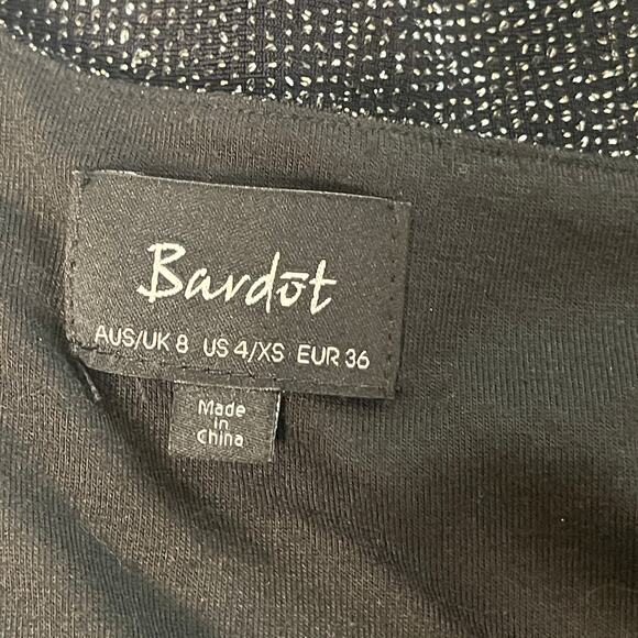 Cocktail Bardot One Sleeve Metallic Midi Dress Size XS/4 - Picture 10 of 10